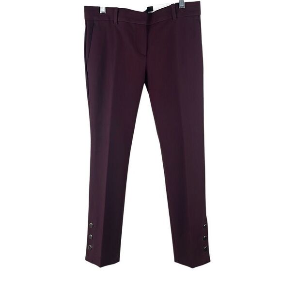 NEW Ann Taylor The Ankle Mid Rise Pants Burgundy 0P - Picture 1 of 10